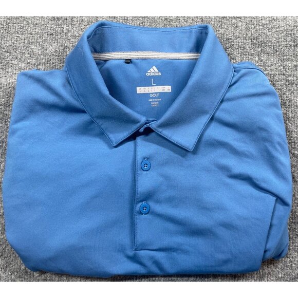 Adidas Mens Golf Polo L Short Sleeve Button Placket Lightweight & Breathable - Picture 5 of 5